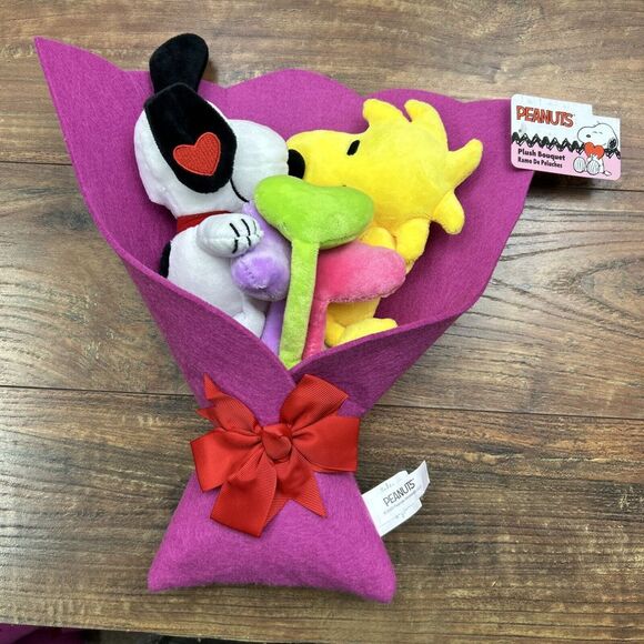 Peanuts Snoopy Woodstock Plush Bouquet Valentine's Day‎ NEW 2025 - Picture 1 of 5